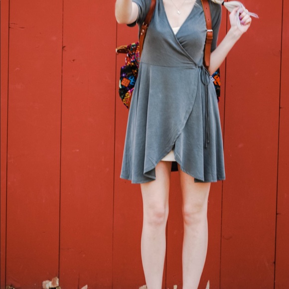 Green Wrap Dress - Picture 2 of 3